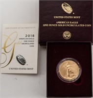 2018-W $50 Gold Am. Eagle One Oz. Uncirc. Coin