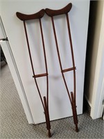 Vintage Wood Adjustable Crutches