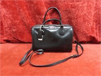 Black leather Coach purse.