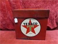 Metal Texaco Oil box w/lid.