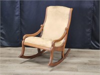 UPHOLSTERED SLEIGH STYLE ROCKING CHAIR