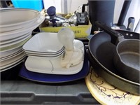 SHelf with dishes and pans