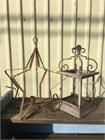 Iron star garden sconce and lantern sconce
