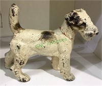 Antique heavy solid cast metal Terrier dog