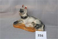 CHALKWARE DOG ASHTRAY