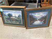 Two scenery pictures 27 x 33 and 25 1/2 x 29 1/2