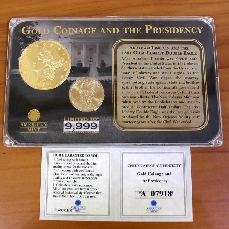 Abraham Lincoln and the 1861 Gold Liberty Double E
