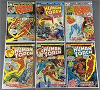 6pc Human Torch #1-8 1974 Marvel Comic Books