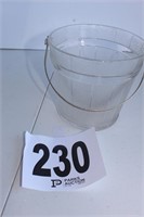 Glass Ice Bucket w/Metal Handles (U234)