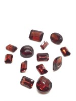 Red garnet gemstones