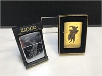2 Zippo Lighters- Marlboro Bucking Bronco