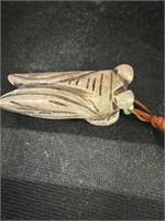 Really neat 2 inch carved stone, grasshopper or