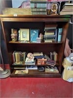 Wood Bookshelf with sliding glass doors