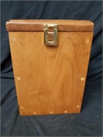 Wood box with hinged lid 11.5 x 8 x 8