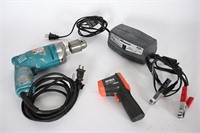 Makita Corded Drill, Ames Infrared Thermometer