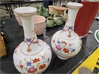 2 - ASIAN THEMED VASES