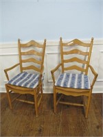 PAIR OF SIMPLY AMISH OAK ARM CHAIRS