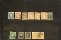 US Stamps Classics Used Accumulation on card, nice