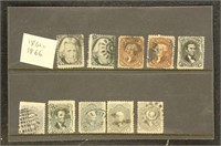 US Stamps Classics Used Accumulation on cards, nic
