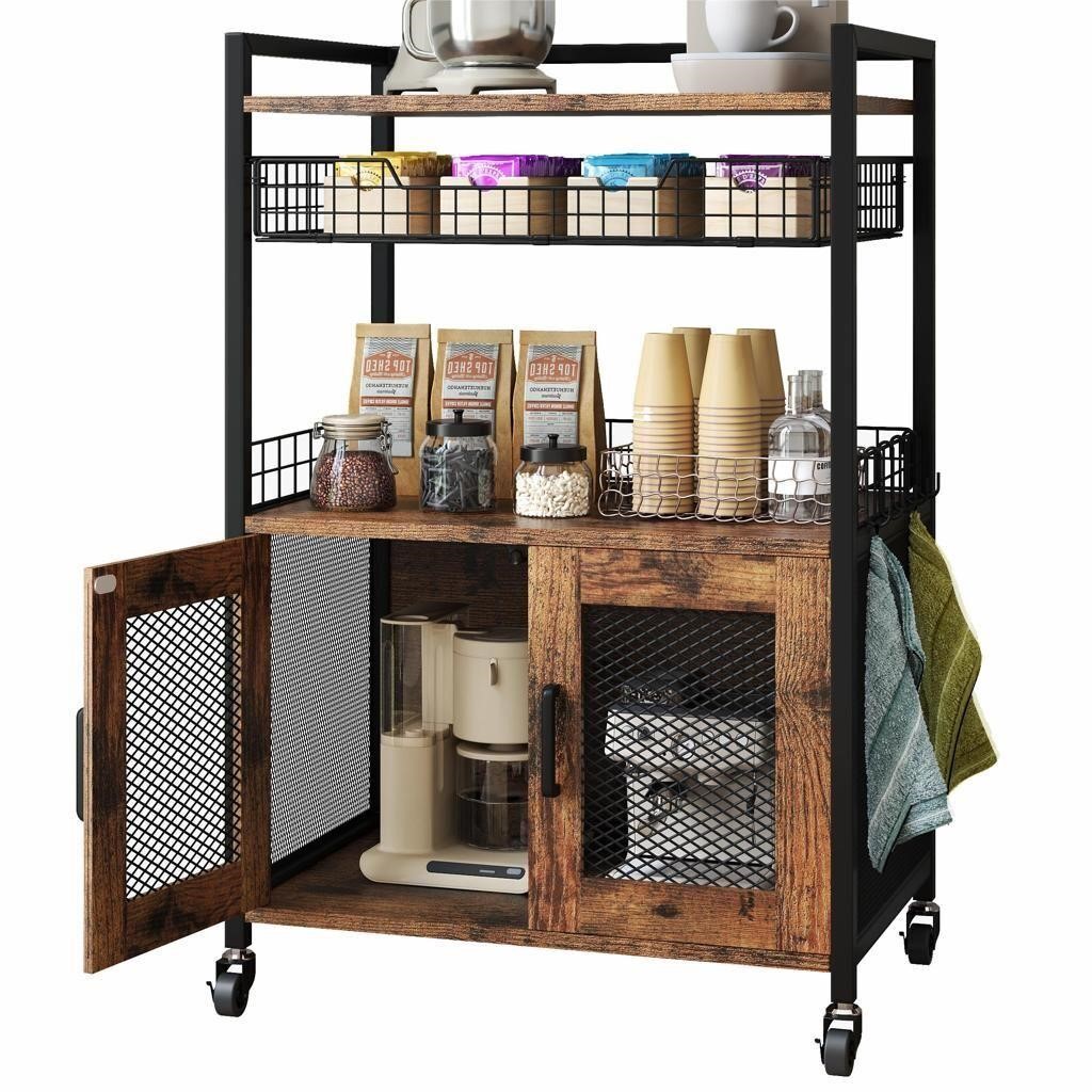 Hencawima Coffee Bar Cabinet, 3 Tier Coffee