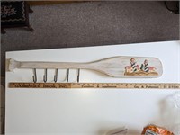 Hand-painted coastal coat hook rack