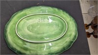 Vintage Green Ceramic Leaf Platter
