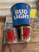 Beer bucket lot of 3 Bud Light Breweriana
