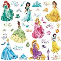 37-Pc Set Disney Princess Glitter Wall Decals