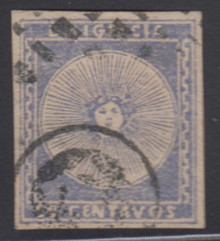 Uruguay Stamp #1 Used 1856, fresh with attractive