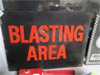Blasting Area Metal Sign
