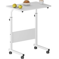 New Rolling Desk Mobile Side Table 23.6 White