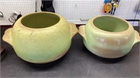 Vintage Frankoma Bean Pots 4V and 4W Both Are