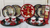CHRISTMAS TRAYS, CUPS AND CANDLE HOLDERS