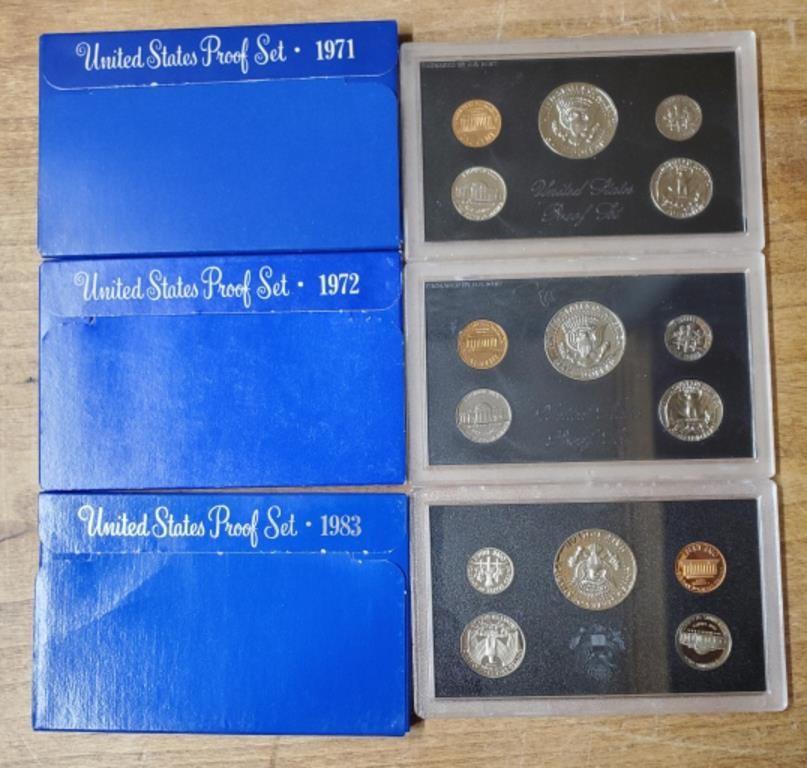 (3) U.S. Mint Sets 1971-1972-1983