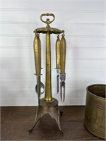 Brass Hanging Serving Stand & Brass Planter