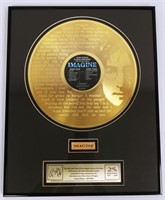 John Lennon Imagine 24kt Gold Plate Record Ltd Ed