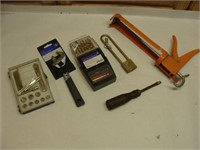 Drill Bit Set, Wrench, Lock w/Key and Caulk Gun