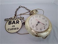Bar Is Closed Vintage Clock