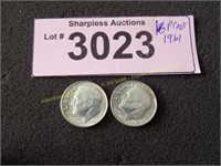 Two 1961 proof silver dimes