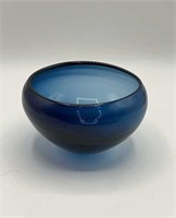 Cobalt Blue Art Glass Bulb Vase