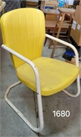 Mid Century Mustard Yellow  Metal Chair