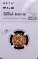 1954 S NGC MS65 RED LINCOLN CENT