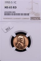 1955 S NGC MS65 RED LINCOLN CENT