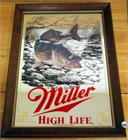 Miller High Life " Walleye" Beer Mirror