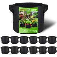 PHYEX 12-Pack 15 Gallon Nonwoven Grow Bags, Aerati