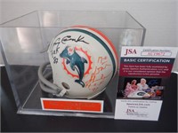 MULTI SIGNED DOLPHINS MINI HELMET JSA COA PAUL