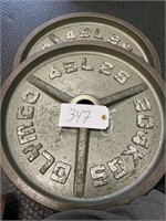 (2) 45 lbs Metal Weight Plates