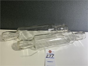 2 VTG Clear Glass Rolling Pins
