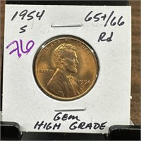 1954-S WHEAT PENNY CENT HIGH GRADE