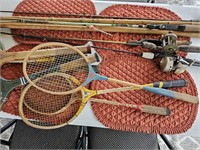 Fishing Poles- Cane Pole- Badminton Rackets
